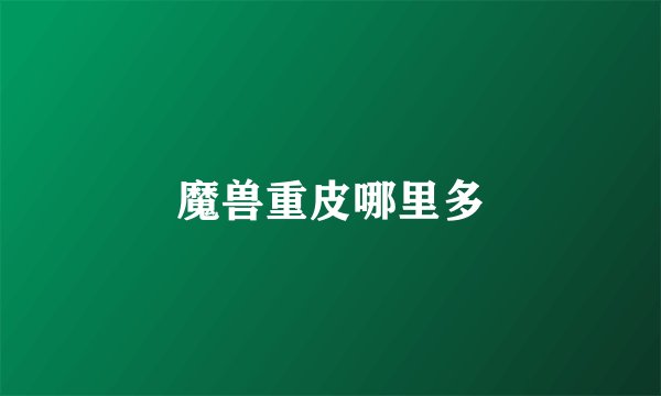 魔兽重皮哪里多
