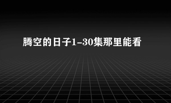 腾空的日子1-30集那里能看