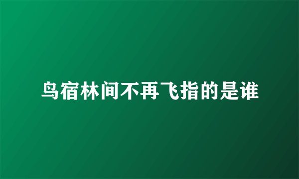 鸟宿林间不再飞指的是谁