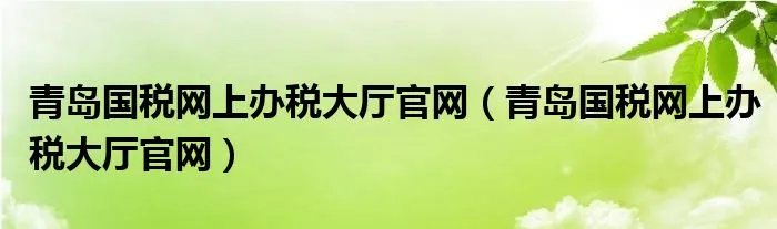青岛国税网上办税大厅官网（青岛国税网上办税大厅官网）