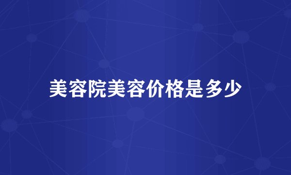 美容院美容价格是多少