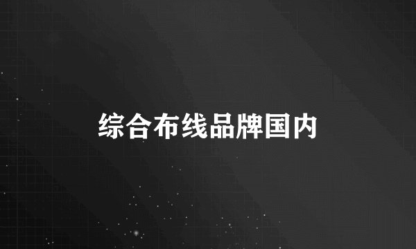 综合布线品牌国内