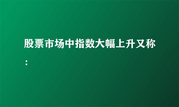 股票市场中指数大幅上升又称: