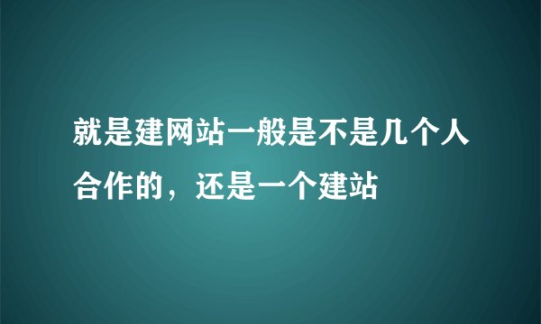 就是建网站一般是不是几个人合作的，还是一个建站