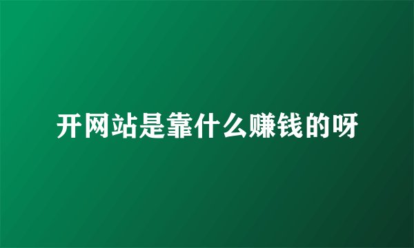 开网站是靠什么赚钱的呀