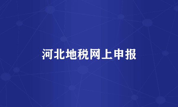 河北地税网上申报