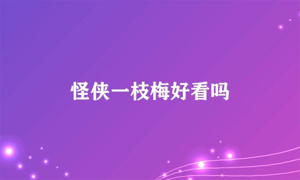 怪侠一枝梅好看吗