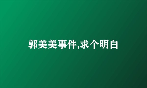 郭美美事件,求个明白