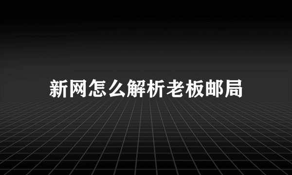 新网怎么解析老板邮局