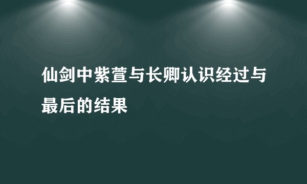 仙剑中紫萱与长卿认识经过与最后的结果