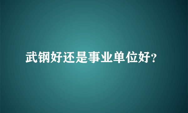 武钢好还是事业单位好？