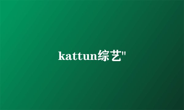 kattun综艺