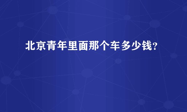 北京青年里面那个车多少钱？