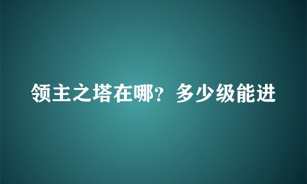 领主之塔在哪？多少级能进