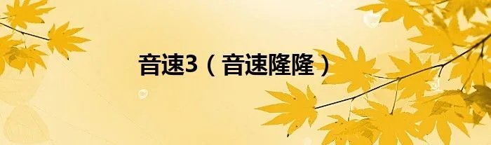 音速3(音速隆隆)