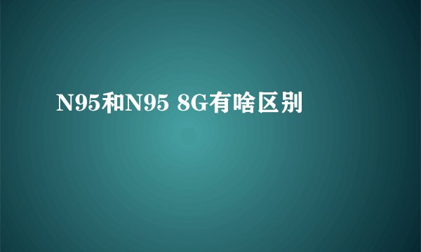 N95和N95 8G有啥区别