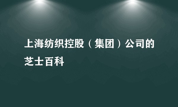 上海纺织控股（集团）公司的芝士百科