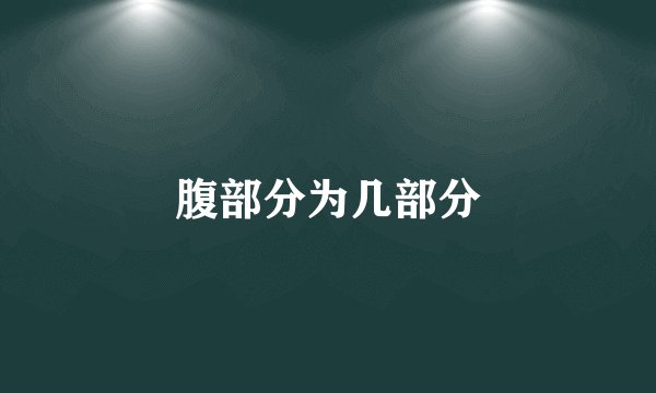 腹部分为几部分