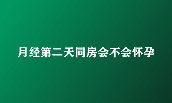 月经第二天同房会不会怀孕