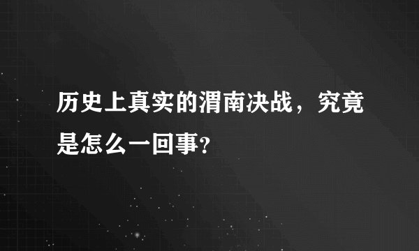 历史上真实的渭南决战，究竟是怎么一回事？
