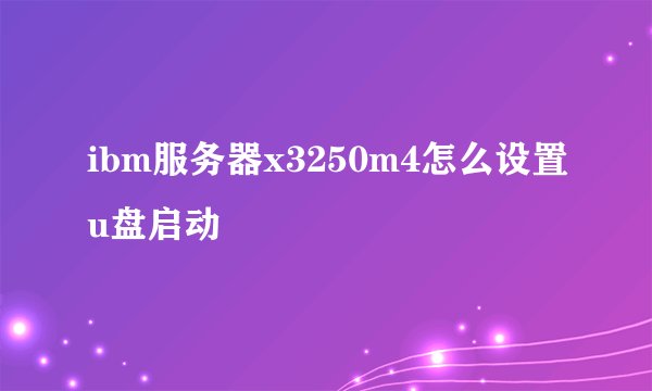 ibm服务器x3250m4怎么设置u盘启动