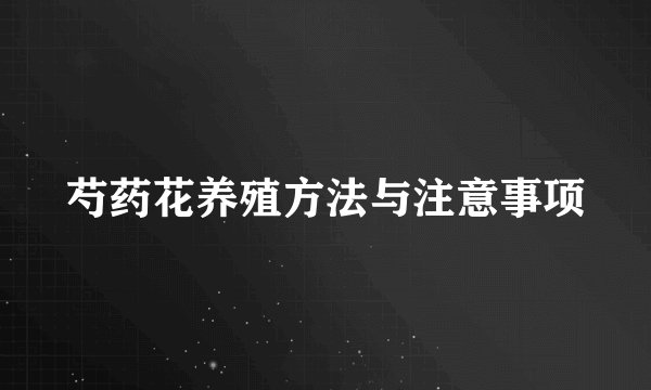 芍药花养殖方法与注意事项