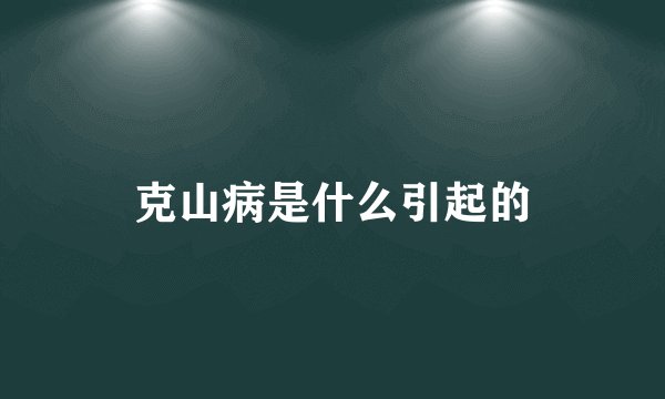 克山病是什么引起的
