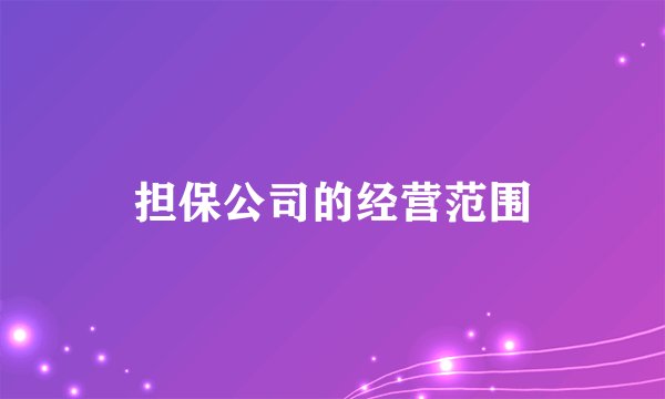 担保公司的经营范围