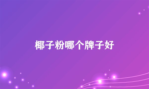 椰子粉哪个牌子好