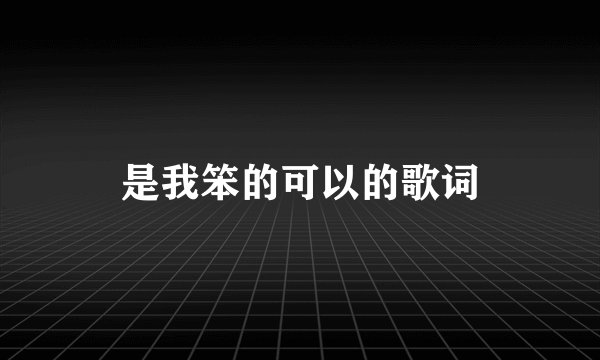 是我笨的可以的歌词