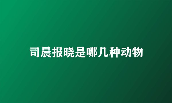 司晨报晓是哪几种动物