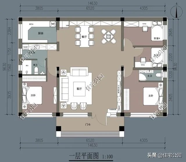 求农村120平一层小别墅设计图?