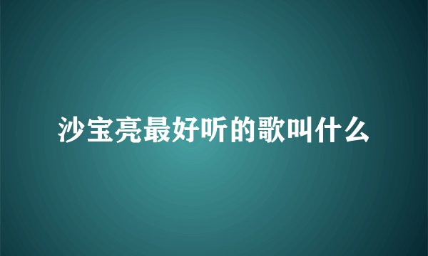 沙宝亮最好听的歌叫什么