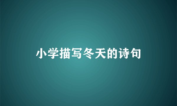 小学描写冬天的诗句
