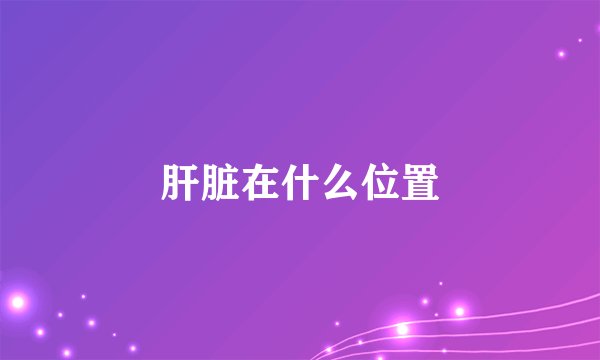 肝脏在什么位置