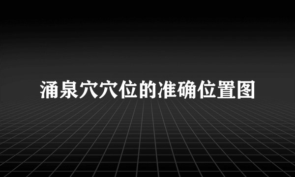 涌泉穴穴位的准确位置图