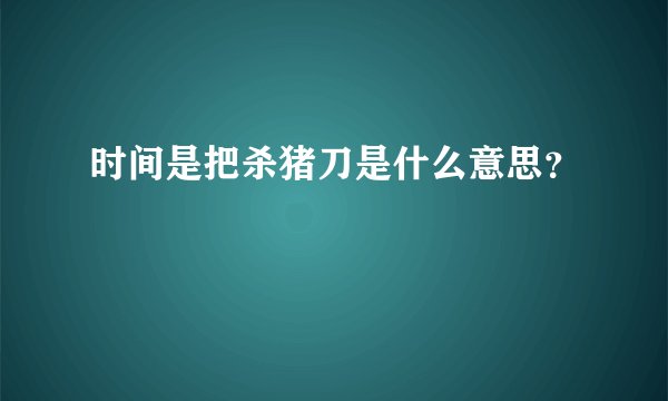 时间是把杀猪刀是什么意思?