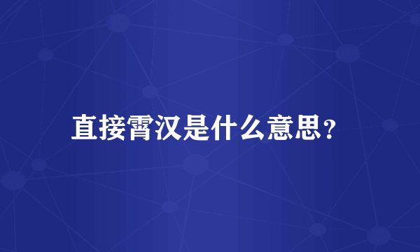直接霄汉是什么意思？