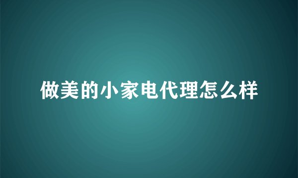 做美的小家电代理怎么样