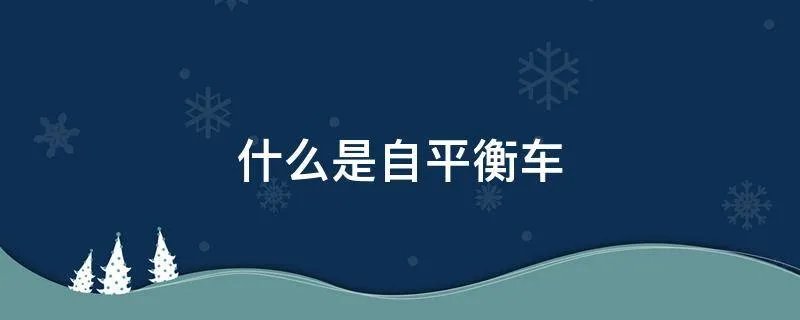 什么是自平衡车