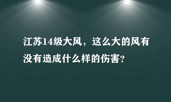 江苏14级大风,这么大的风有没有造成什么样的伤害?