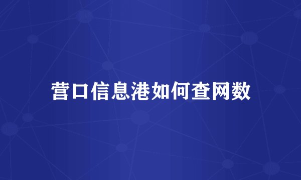 营口信息港如何查网数