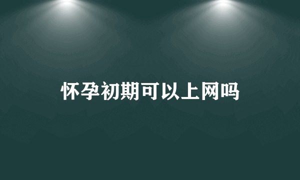 怀孕初期可以上网吗