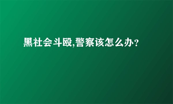 黑社会斗殴,警察该怎么办？