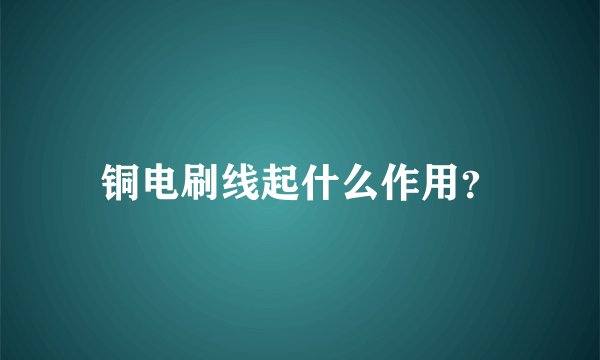 铜电刷线起什么作用？