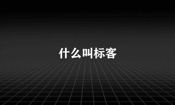 什么叫标客