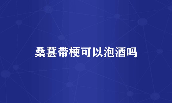 桑葚带梗可以泡酒吗