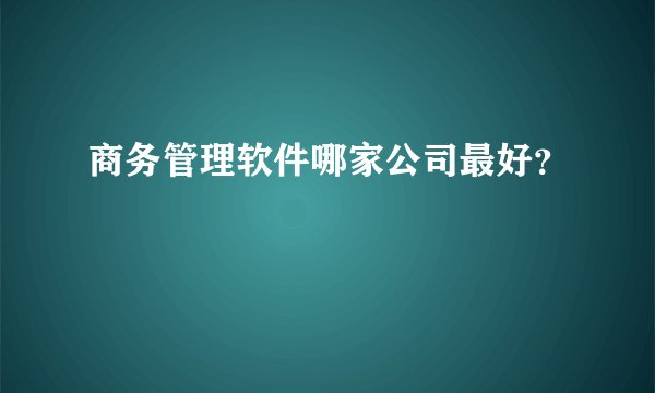 商务管理软件哪家公司最好？