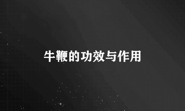 牛鞭的功效与作用