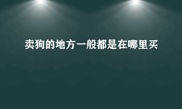 卖狗的地方一般都是在哪里买
